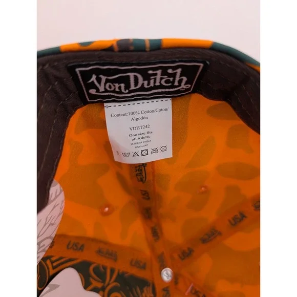 Von Dutch‎ Hat Cap Camo Trucker Embroidered Snapback Orange Brand New Authentic - Picture 4 of 6
